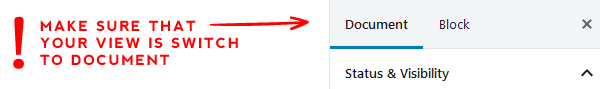 Switch to the document view