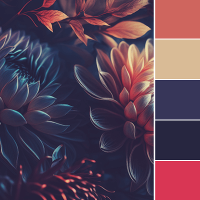 Color Love | Dark Blue & Coral